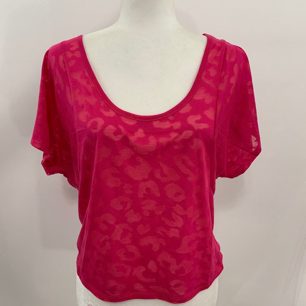 Hot Pink Cheetah  Print Top Size S NWT